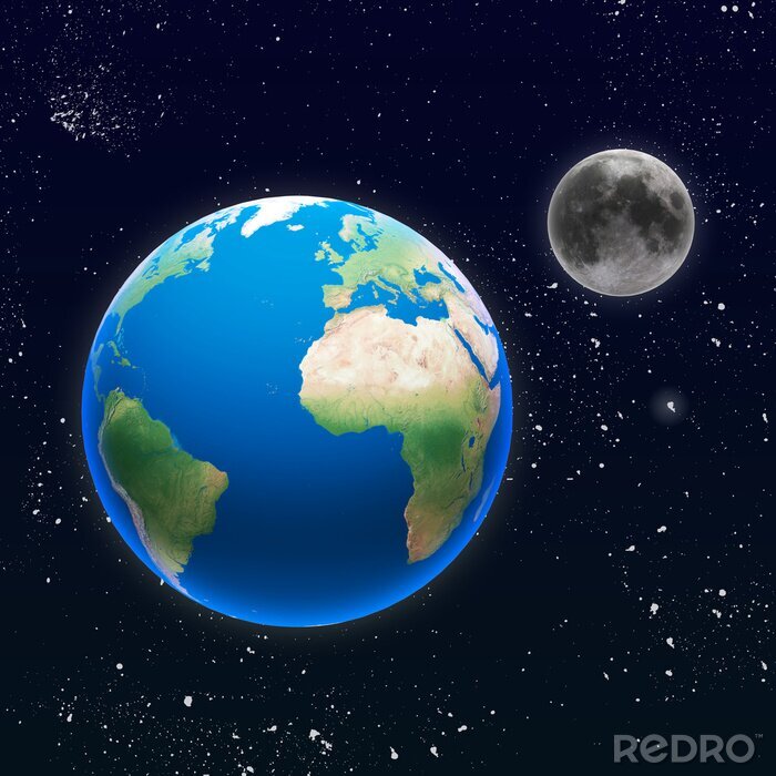 Bild Erde, Mond und Sterne