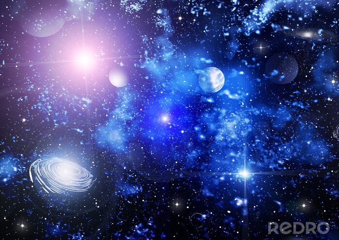 Bild Erleuchteter Weltraum und Planeten