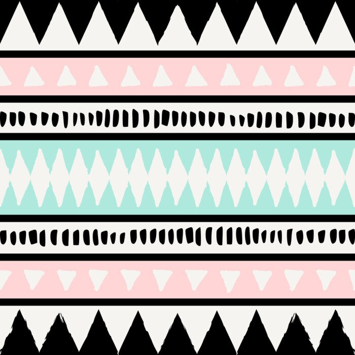 Bild Ethnomuster mit Streifen und geometrischen Formen