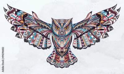 Bild Eule im Grunge-Stil