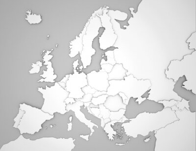 Europäische Karte in Grau
