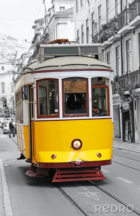Bild Fahrzeug in der Stadt Lissabon Straßenbahn