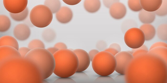 Bild Fallende orangefarbene Kugeln