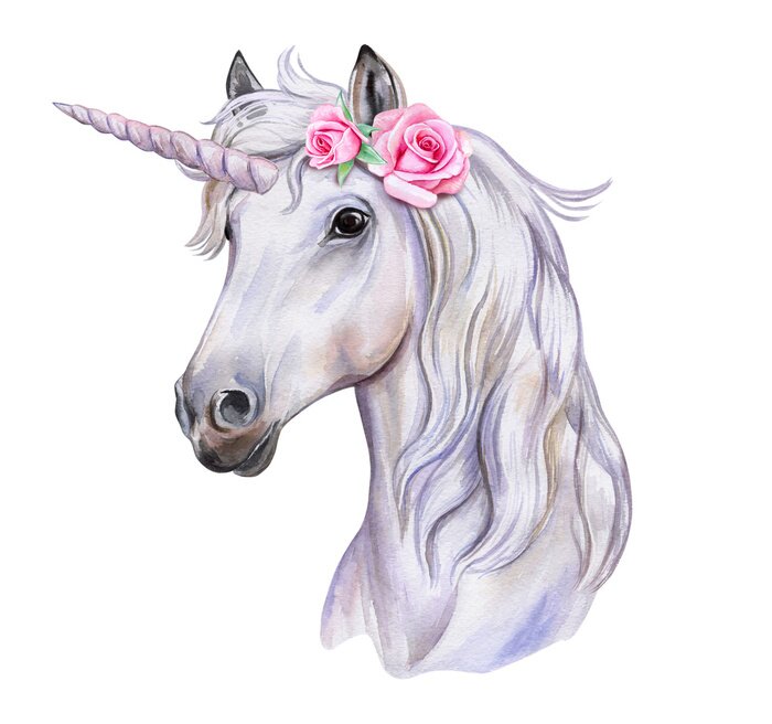 Bild Fantasy Einhorn mit Blumen