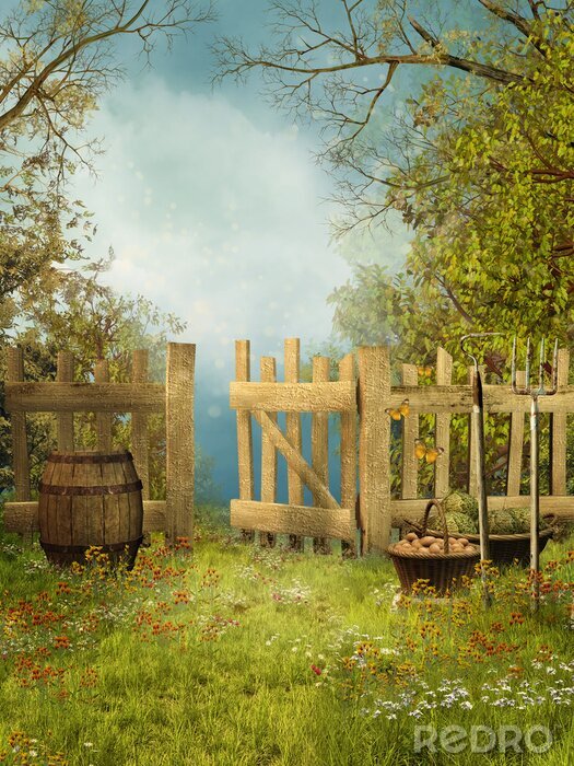 Bild Fantasy-Garten mit Zaun