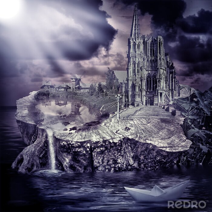 Bild Fantasy-Illustration mit Kathedrale