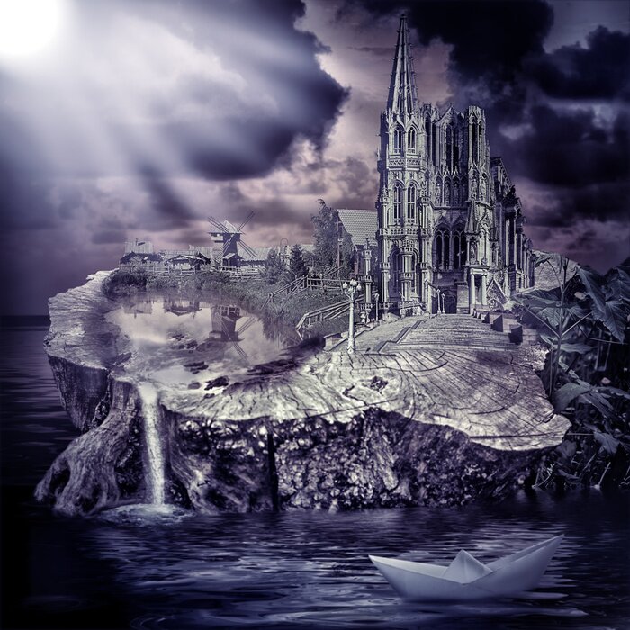 Bild Fantasy-Illustration mit Kathedrale