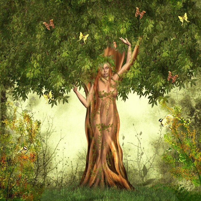 Bild Fantasy und Frau im Baum