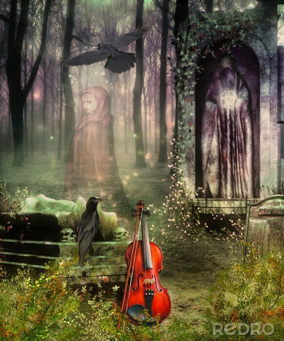 Bild Fantasy und Frau mit Geige