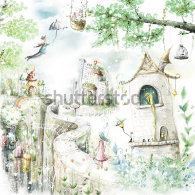 Bild Fantasy-Wald und magische Figuren