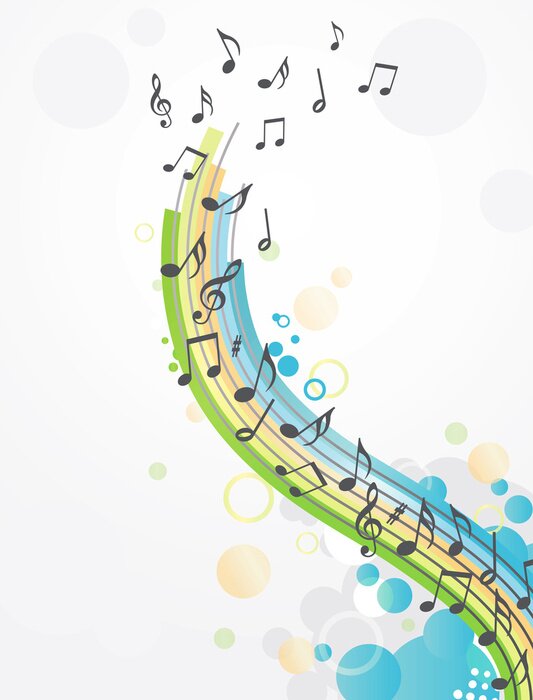 Bild Farbenfrohe fünf Notenlinien