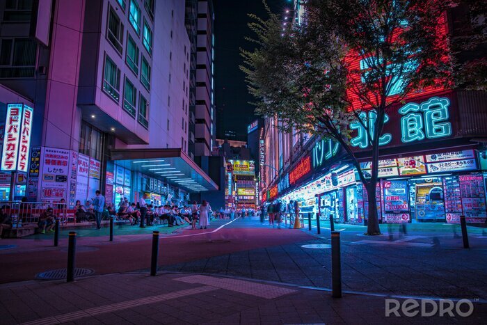 Bild Farbenfrohe Nachtschilder in Tokyo