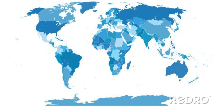 Bild Farbenfrohe Weltkarte himmelblau