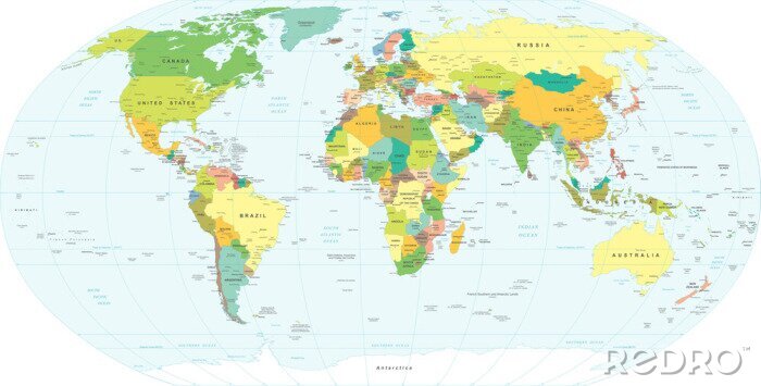 Bild Farbige Weltkarte