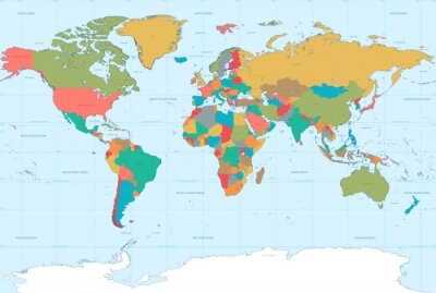 Farbiges Muster mit Weltkarte