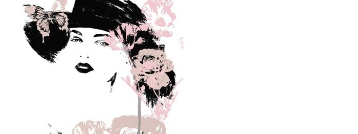 Bild Fashion illustration. Watercolor painting woman.