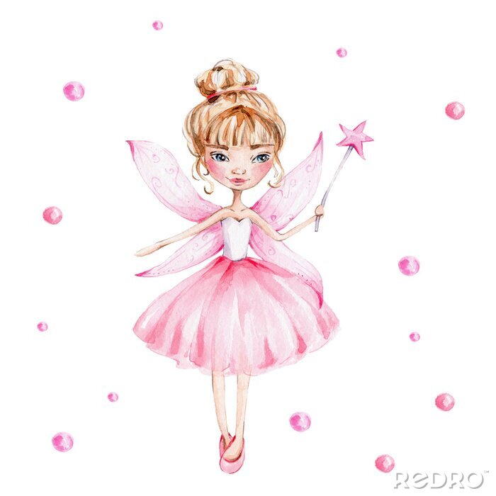 Bild Fee im rosa Kleid mit Sternenstab