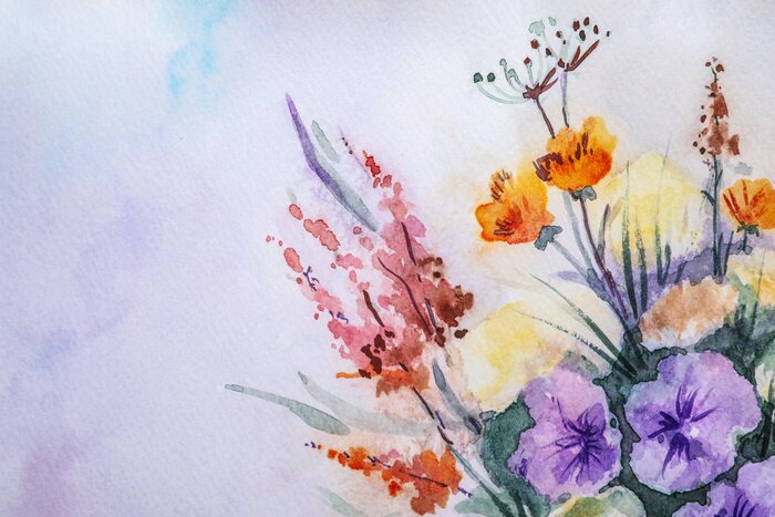 Bild Feldblumen auf Aquarell