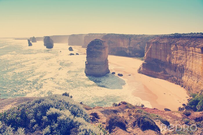 Bild Felsen am Meer im Vintage-Stil