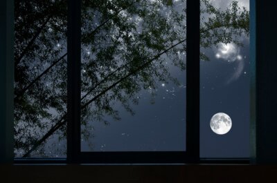 Bild Fensterblick auf den Mond