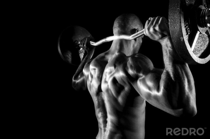 Bild Fitness Mann hebt Gewichte