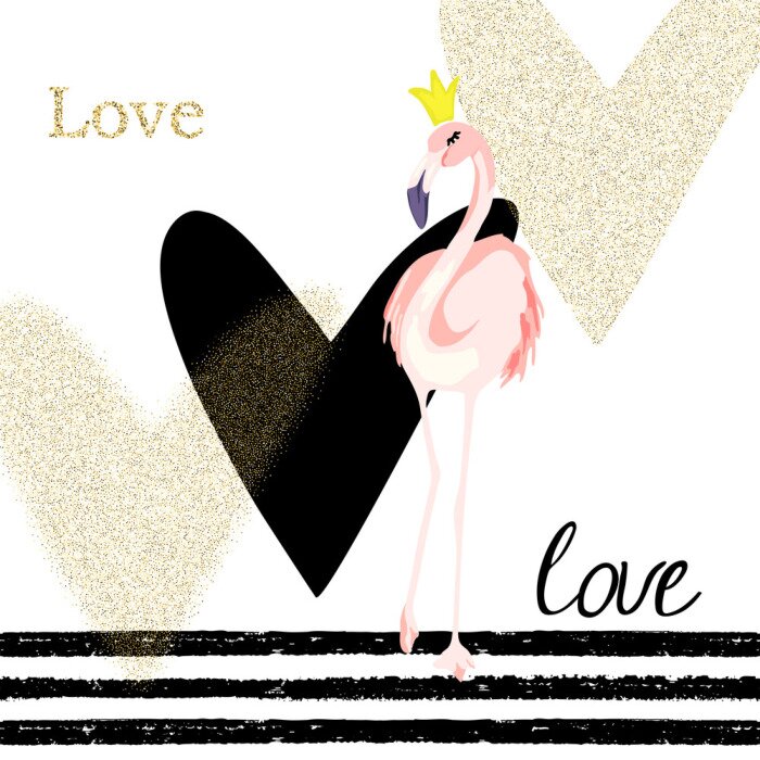 Bild Flamingo mit Krone