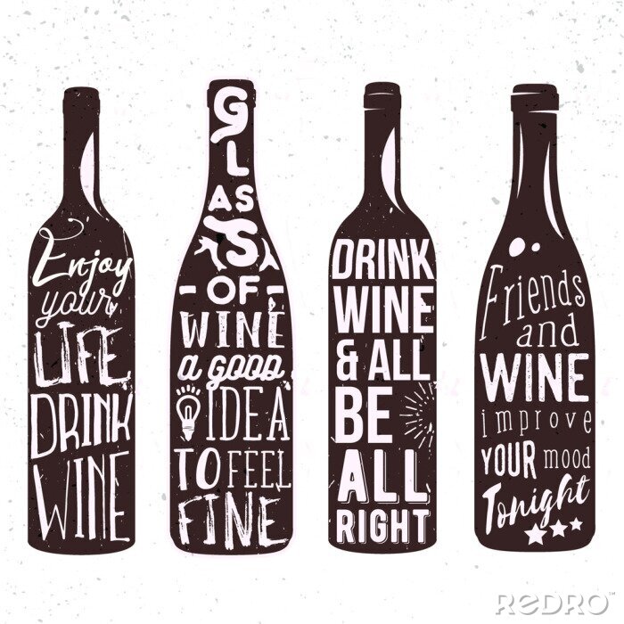 Bild Flaschen mit Text im Retro-Poster-Stil