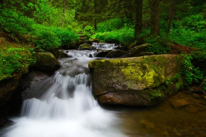 Bild Fluss am Wasserfall in den Bergen