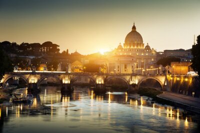 Fluss und Basilika im Vatikan
