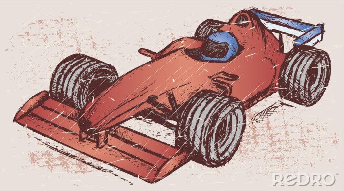 Bild Formel 1 Rennfahrer im roten Auto