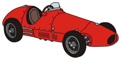 Bild Formel 1 rot im Retro-Stil