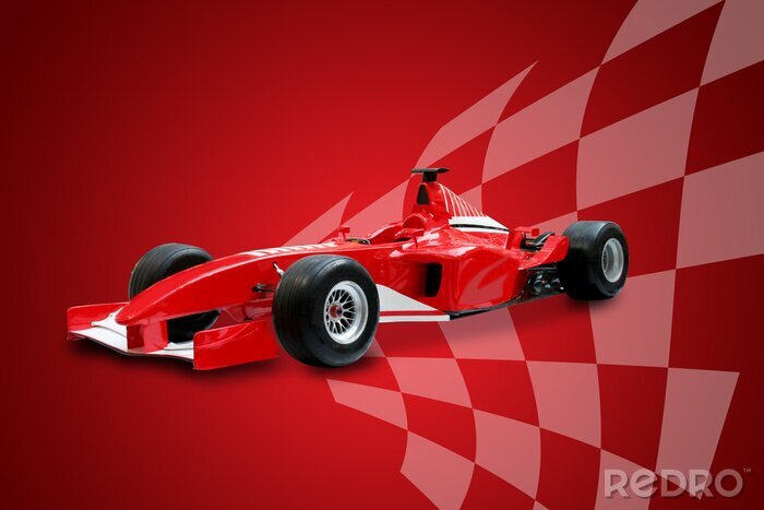 Bild Formel 1 rotes Auto mit Fahne
