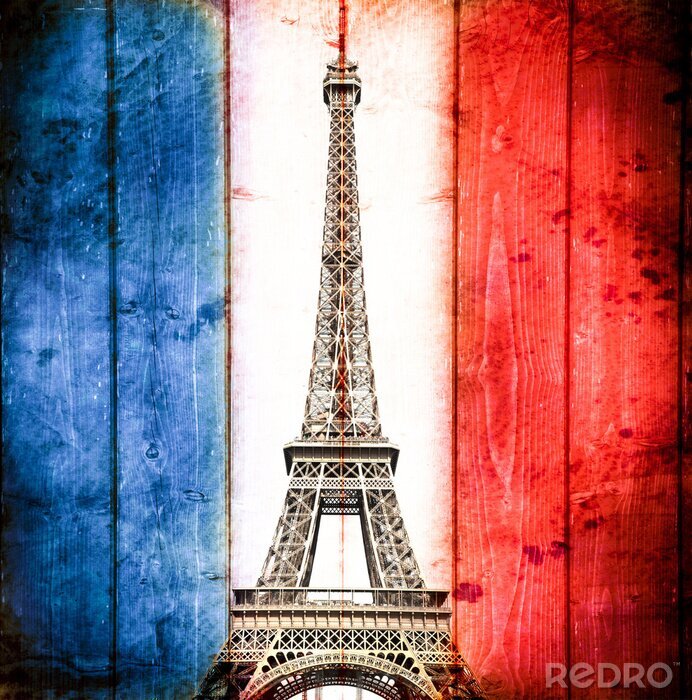 Bild Französische Flagge mit Eiffelturm