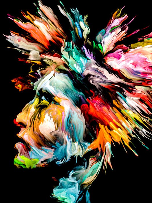 Bild Frau auf einem modernen Gemälde