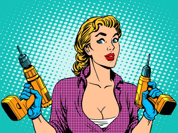 Bild Frau bei der Arbeit - Pop Art