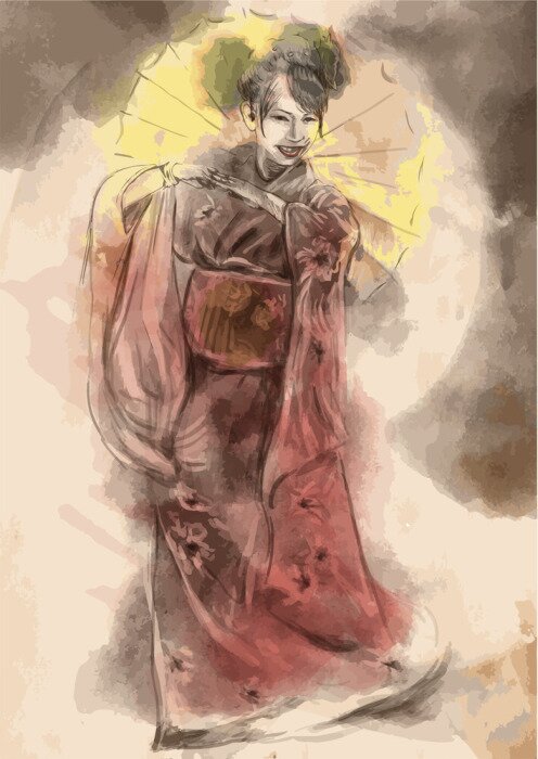 Bild Frau in einem japanischen Kostüm