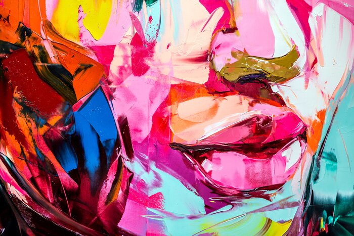 Bild Frau und ihre rosa Lippen