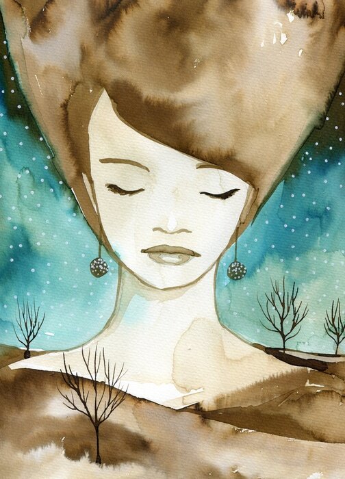 Bild Frau und Landschaft