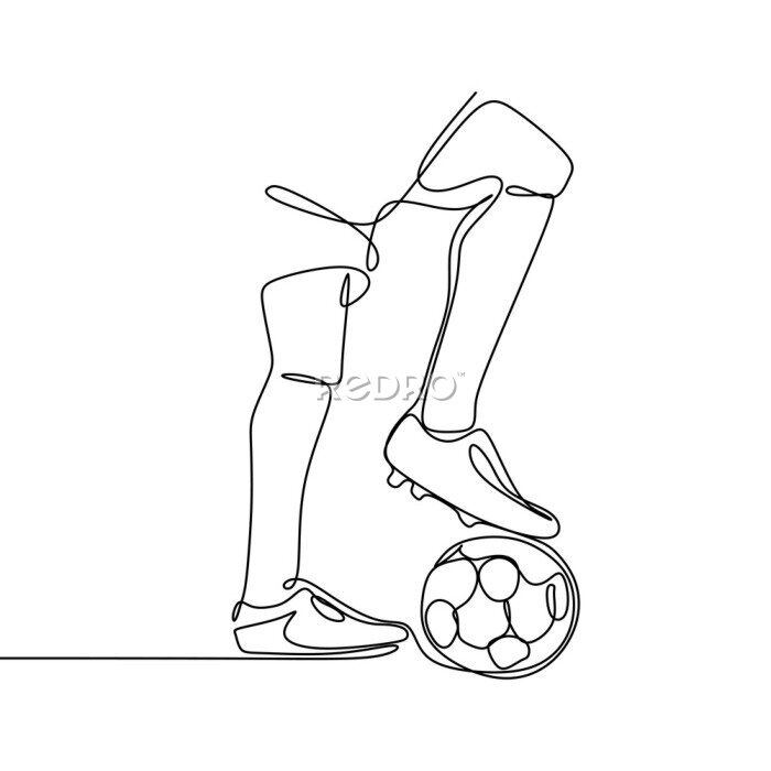 Bild Fußball-Line-Art-Pass
