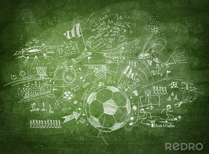 Bild Fußballtaktik auf einer Trainertafel