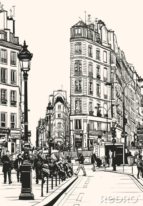 Bild Gassen in Paris schwarz-weiß