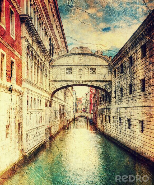 Bild Gealterte postkarte aus venedig