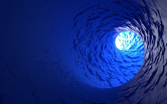 Bild Gedrehter blauer Tunnel