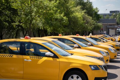 Bild Gelbe Taxis in der Reihe