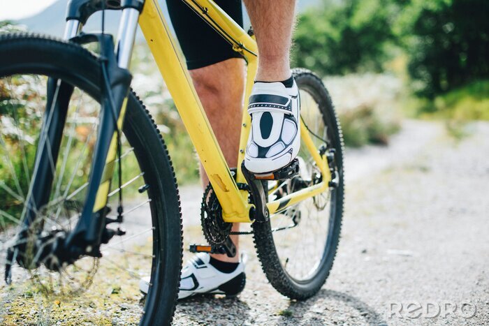 Bild Gelbes Fahrrad und Beine