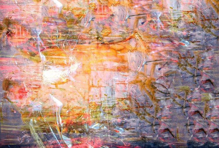 Bild Gemälde Abstraktion an der Mauer