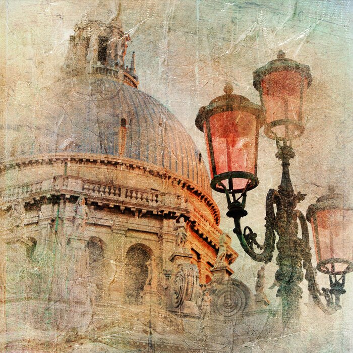 Bild Gemalte Laterne im Vintage-Stil