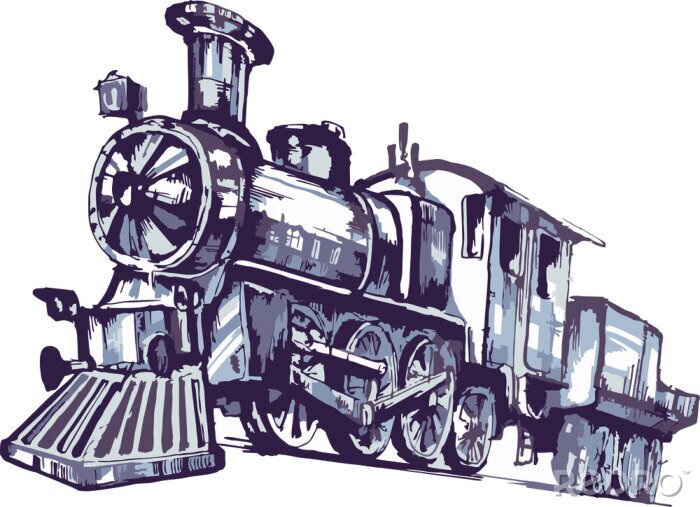 Bild Gemalte Lokomotive