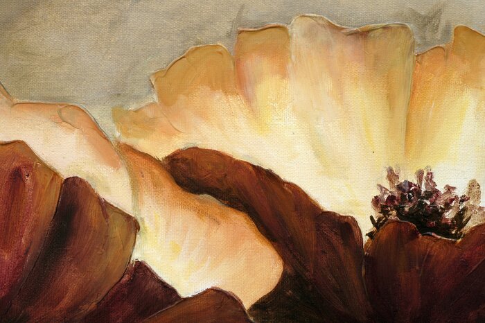 Bild Gemalte Mohne in Beige