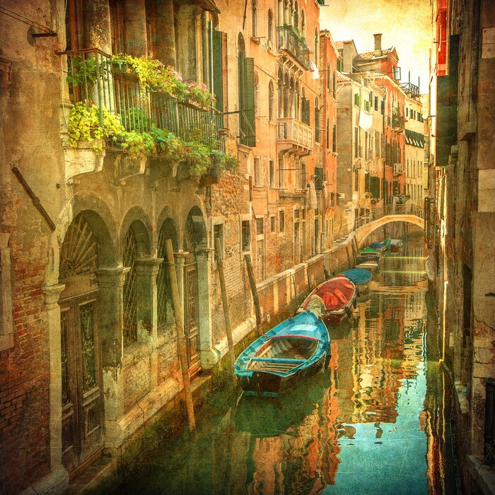 Bild Gemalte Stadt Vintage Venedig